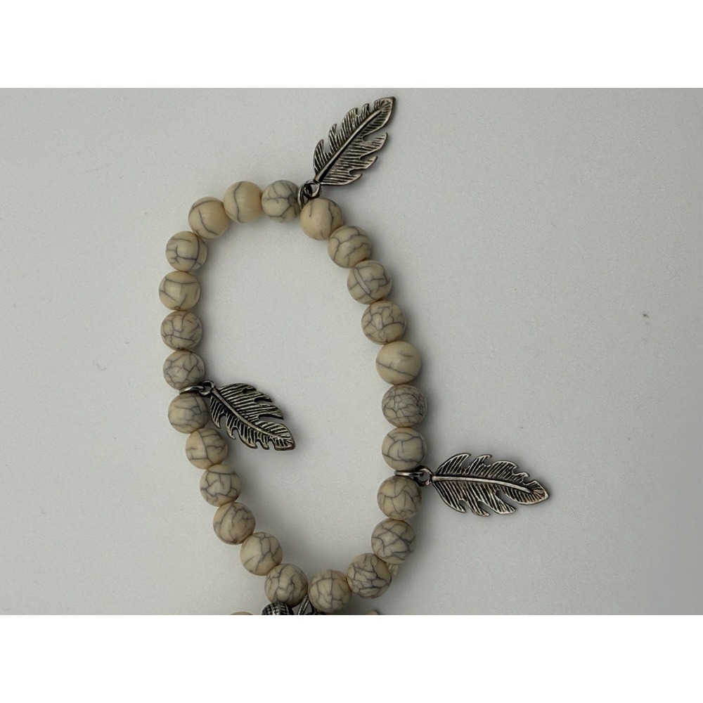 BKE 5 piece Bohemian Layered Beaded Charm Bracelet Set Pink Brown Tan White NWT - Picture 3 of 6